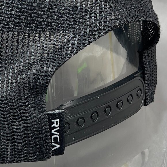 RVCA Snapback Hat Cap Black Trucker Mesh Streetwear Skater Surfer Outdoor Mens - Picture 10 of 15